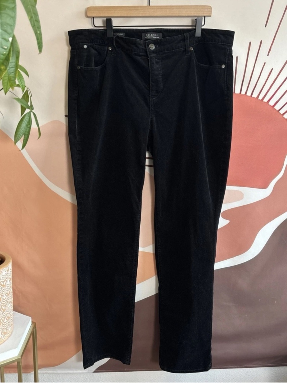 St John Caviar Pants Womens 10 Black Dress Career Wide Leg High Rise Trousers